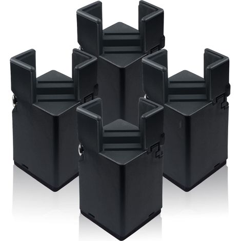 Lot de 4 rehausseurs de meubles réglables de 7,6 cm avec serre-joint, rehausseurs de bureau robustes pour pieds de bureau, rehausseurs de lit à soulever, rehausseurs de table pour cadran de chaise de (1/5)