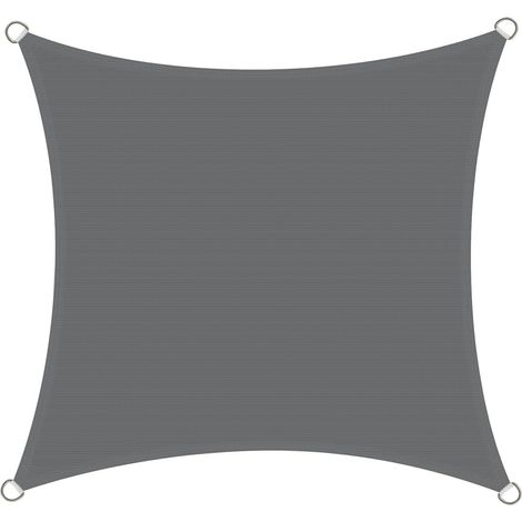 Voile d’ombrage Carré 2,5x2,5 m - Toile Ombrage Extérieur Triangle HDPE Respirant (185g/m²) Voile Ombrage avec 98% de Protection UV pour Patio Jardin Pergola, Anthracite (1/5)