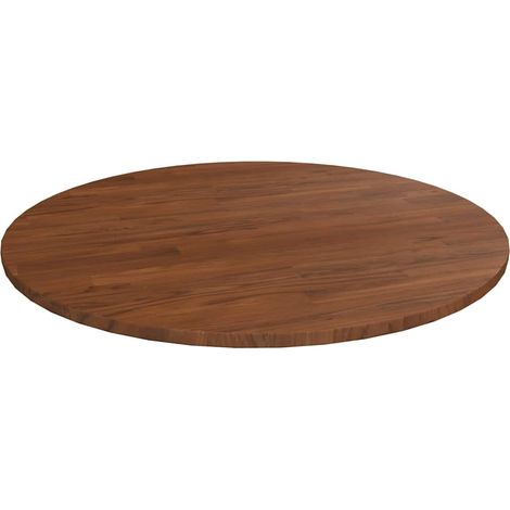 Plateau De Table Plan de travail - rond Marron foncé Ø90x1,5cm Chêne massif traité BV814954 - BonneVie (1/3)