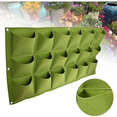 EJ.Life 18 poches de verdissement vertical mur suspendu jardin extérieur cultiver des sacs de plantes planteur (1/4)