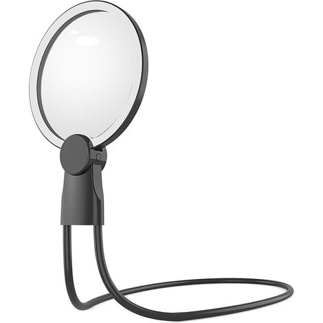 Support de lecture Sanke 8039-6 rond, 24 LED, chargeur intégré, loupe haute définition, amplificateur de 130 mm (1/5)
