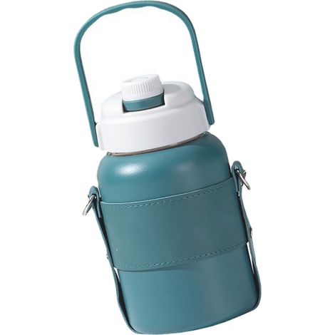 Gobelet isotherme 900 ml avec paille, grande capacité, en acier inoxydable, bouteille d'eau portable pour l'extérieur, bleu (1/5)