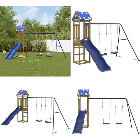 Aire de jeux d'extérieur bois de pin imprégné - Aire de jeux - Aire de jeux en bois (1/5)