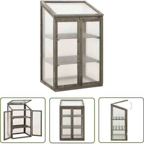 The Living Store Serre 60x45x100 cm Bois de sapin - Serre De Jardin - Serre En Bois - Abri Jardin - Protection Plantes - Greenhouse (1/5)