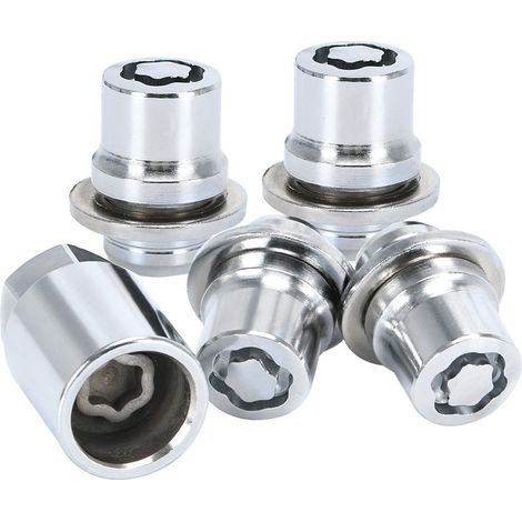 Écrous antivol M121,5 pour voitures - référence 00276-00900 - Compatibles Toyota et Lexus - 4 écrous antivol + 1 clé spéciale - Boulons de roue antivol en acier inoxydable chromé (1/4)