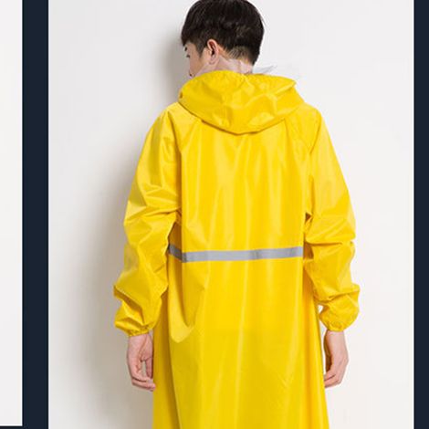 Imperméable long et épais, réfléchissant, réutilisable, imperméable, poncho de pluie long et élégant, adapté aux activités de plein air, jaune, taille XXL. (1/5)
