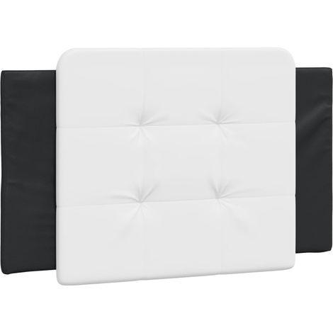 Coussin de tête de lit Zadar noir et blanc 90 cm similicuir