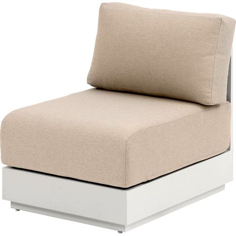 Chauffeuse de jardin Allure avoine aluminium et polyester - Hespéride (1/4)