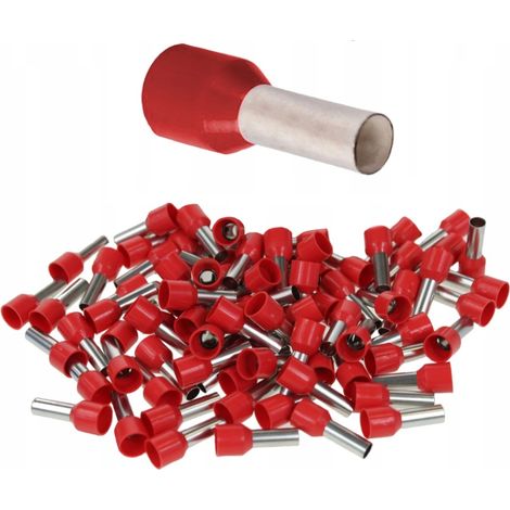Terminale a ghiera isolato 1,5/8 rosso (100 pz.)