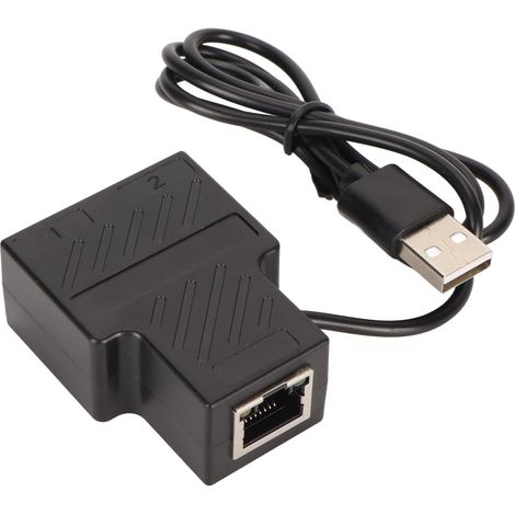 Répartiteur Ethernet 100M 1 vers 2, broches dorées blindées, couche PVC renforcée, séparateur LAN pour ADSL, hub, commutateur, TV, routeur (1/5)