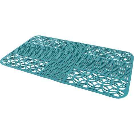Égouttoir de cuisine en silicone antidérapant résistant à la chaleur 66x35 cm grand format carré ajouré vert (1/5)