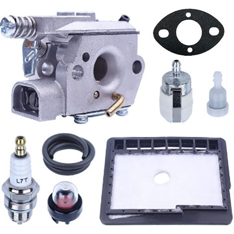 Kit carburatore per Walbro WT-589 CS300 CS301 CS305 CS306 CS340 CS341 con filtro aria + guarnizione + filtro carburante + tubo flessibile - Accessorio di ricambio
