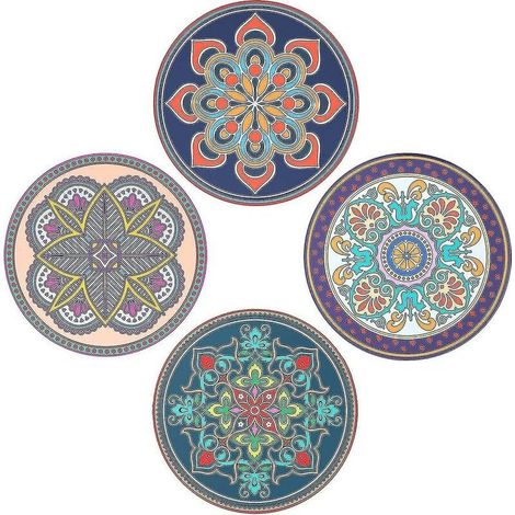 tapis de dessous de plat en Silicone, 4 pièces, pour casseroles et poêles chaudes, supports de casseroles pour la cuisine, coussin d'isolation thermique rétro résistant à la chaleur (1/5)