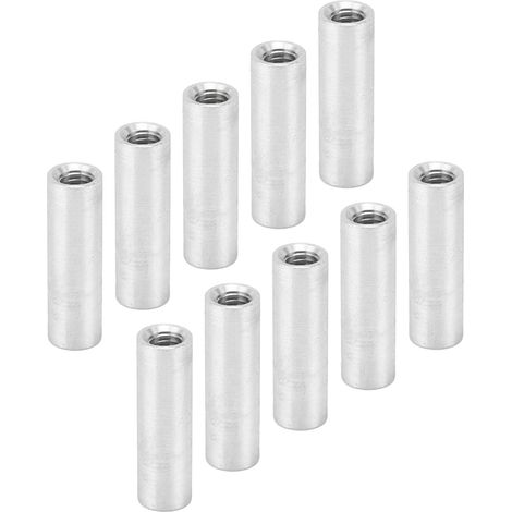 Lot de 10 rondelles cylindriques filetées en alliage d'aluminium, adaptées aux maquettes de quadricoptères à monter soi-même, M4 x 0,7 mm, 20 mm (1/5)
