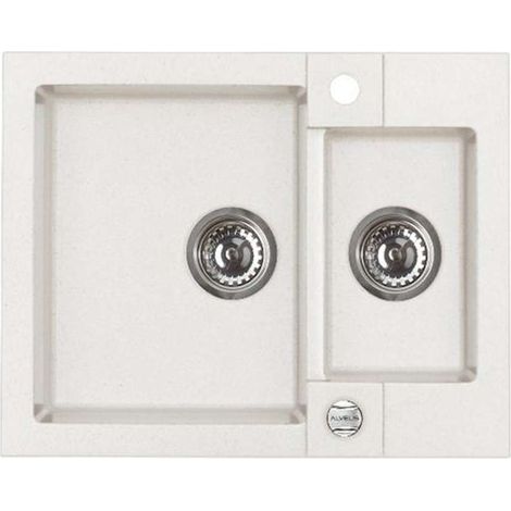 Alveus Rock - Lavello in granito, 60x48 cm, con comando remoto dello scarico, arctic 1090956 (1/2)
