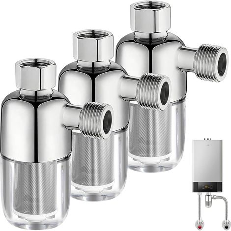 3 Pieces Shower Filter: Anti Limescale Shower Filter, With 40μm Filter Element Stainless Steel Pre-Filter, Reusable, Water Softener Showers Shower Filter To Remove Chlorine, Metals (1/5)