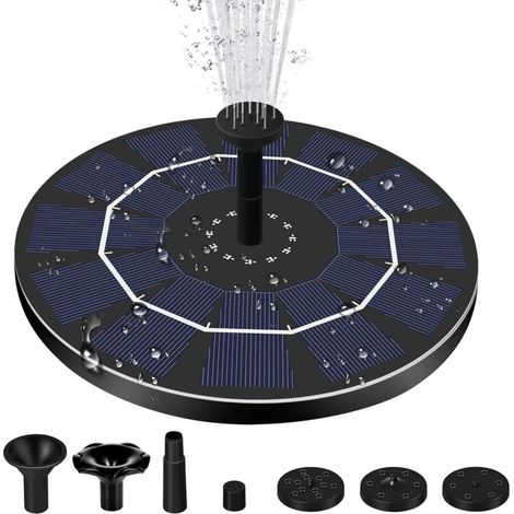 Pompe de Fontaine Solaire - Fontaine de Bain d'oiseau Flottante Pompe de Bain d'oiseaux à énergie Solaire 2,5 W pour étang, Piscine, Jardin, Bain d'oiseaux, Aquarium, du Niveau d'eau (1/5)