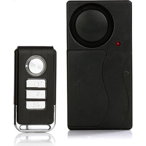 Alarme de vélo Capteur de Mouvement de Vibration sans Fil avec télécommande Antivol Cambrioleur pour Vélo E-Bike Moto Scooter Panier Remorque Equipement Clôture 110db (1/4)