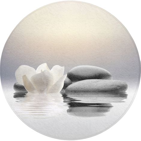 TAPPETINO DA BAGNO Pietre - Loto - Bianco - Acqua - Zen 70x70 cm