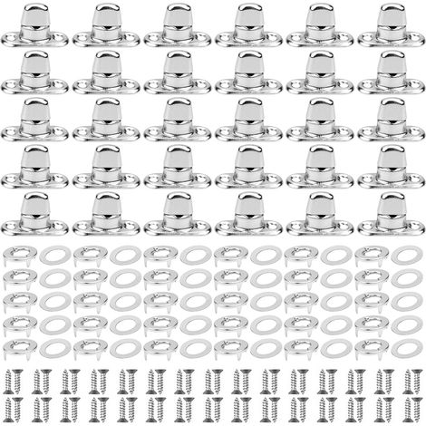 30 Jeux de Fermoirs Tournants pour œillets Ovales Fermoirs Tournants pour œillets Ovales avec Bouton Rotatif et Vis de Fixation pour œillets Remorques Bâches Attaches de Bâche Sacs de Bricolage