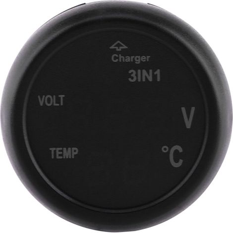 Dual digital LED display voltmeter, thermometer, cigarette lighter, USB car charger (green, red) (1/5)
