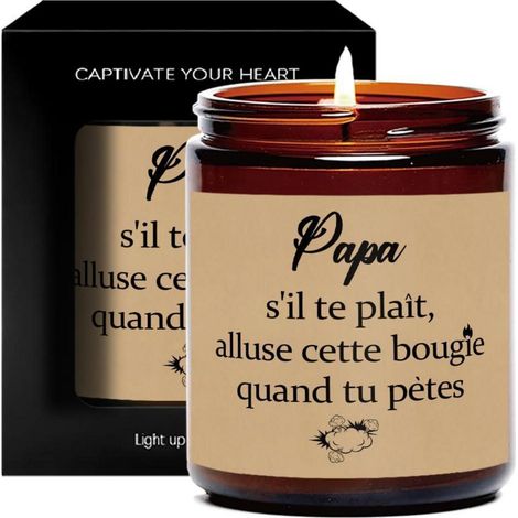 Duftkerze Lavendel Sojawachs im Glas Geschenk für Papa Geburtstag