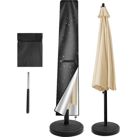 Housse de protection pour parasol de jardin, compatible avec les parasols de marché de 1,8 à 2,7 m, en tissu Oxford 420D, imperméable et anti-UV (1/5)