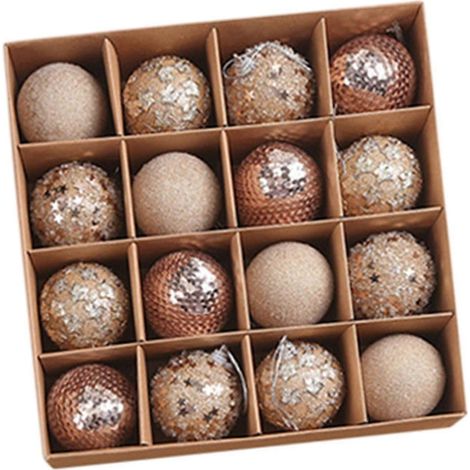 Lot de 16 boules de Noël décoratives à suspendre au sapin, idéales pour les fêtes du Nouvel An et le champagne. (1/5)