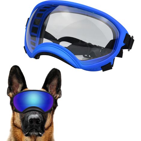 Lunettes de protection pour chiens de race moyenne à grande, protection UV, verres magnétiques transparents, coupe-vent, pour sports d'hiver. (1/5)