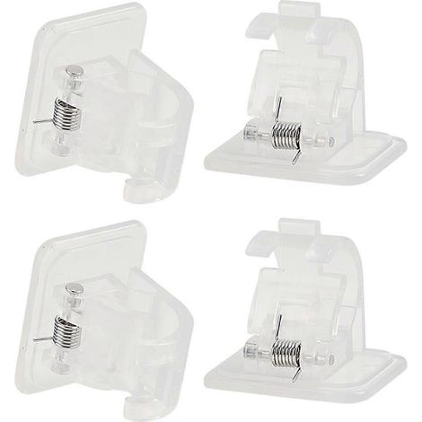 Lot de 4 supports adhésifs pour tringle à rideaux de douche-5.6x4.8CM-White