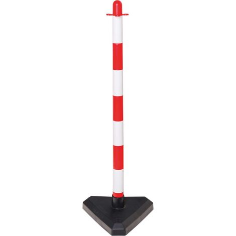 Moravia Kettenständer leicht rot/weiß 40 x 870 mm Dreiecksfuß Kunstständer + betongefüllt (1/3)