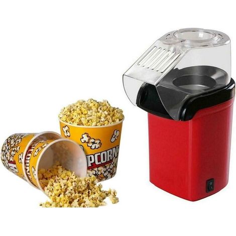Trade Shop - MINI-HEISSLUFT-POPCORNMASCHINE 1200W ABNEHMBARER DECKEL MIT SPENDER -