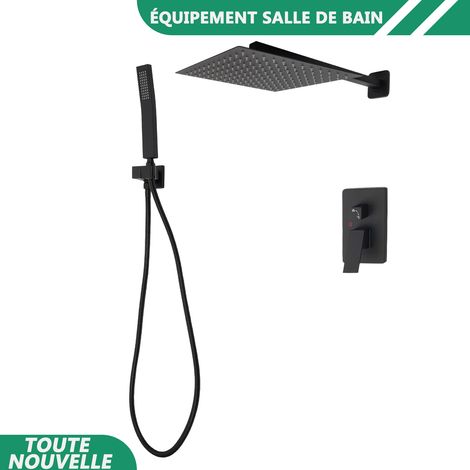 WAOBDLA Ensemble de mélangeur de salle de bain G1/2 en acier inoxydable monté au mur Ensemble de douche de pluie (1/5)
