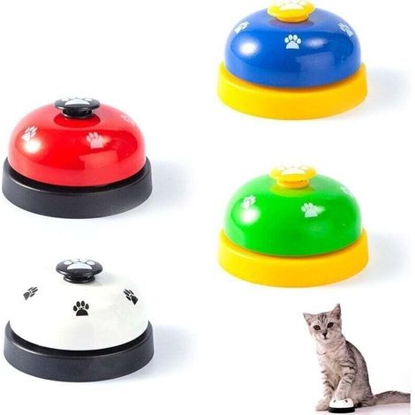 4 Cloche De Dressage Animaux De Compagnie avec Fond Antidé Rapant Chien Chat Porte Formation Cloche Apprentissage De La Propreté des Toilettes Jouets Interactifs (blanc rouge vert bleu) (1/4)