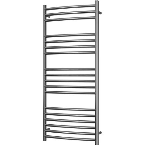 Aston - Stainless Steel Heated Towel Rail - H1200mm x W500mm - Curved (1/3)