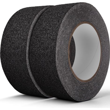 Bande Antidérapante Escalier 10 mètres x 5cm x2 Anti Dérapant Escalier Exterieur Interieur Antidérapant Noir Tape Bande Antiderapante Adhesive Ruban (1/5)