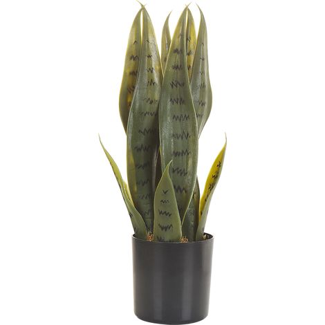 Planta artificial en maceta de material sintético verde negro 40 cm accesorio interior Snake Plant (1/5)
