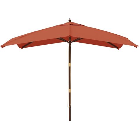 Sombrilla de jardín con palo de madera 300 x 300 x 273 cm naranja 020008365