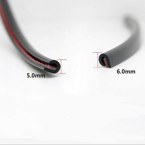5M Protection Portiere Voiture, Car Edge Trim Seal Pad de Protecteur de Bord de Porte de Voiture en Forme de U, adapté aux Voitures SUV MPV et à la Plupart des modèles (Noir) (1/5)