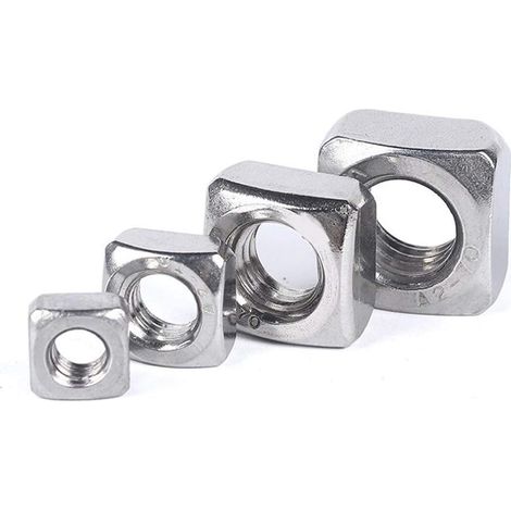 / 50 pièces M3 M4 M5 M6 M8 M10 M12 DIN557 GB39 304 A2-70 Écrou (1/5)