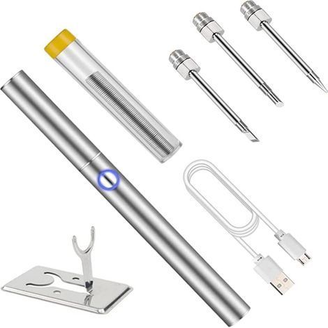 Fer À Souder sans Fil,Fer À Souder Rechargeable,Stylo À Souder À Chauffage Rapide, Fer À Souder Portable sans Fil À Batterie,Kit De Soudure sans Fil Professionnel Sûr(1100 mAh) (1/5)