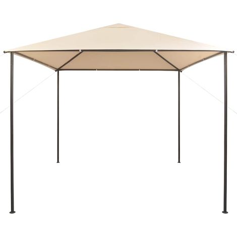 Gazebo  Chiosco Padiglione Tenda Tettoia 3x3 m Acciaio Beige (1/3)