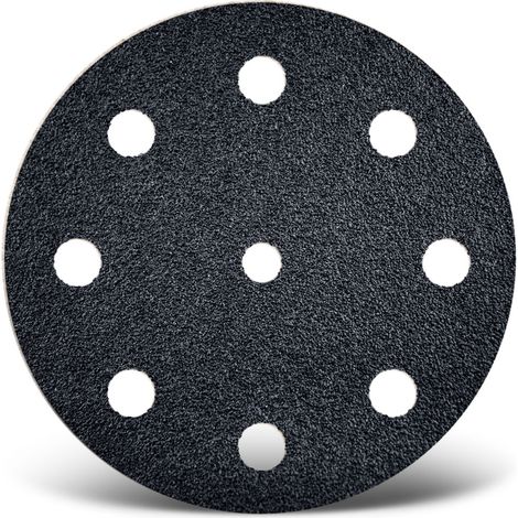 MENZER Black Disques abrasifs auto-agrippants, 125 mm, 9 trous, p. Ponceuses excentriques, Carbure de silicium (Lot de 50) G60