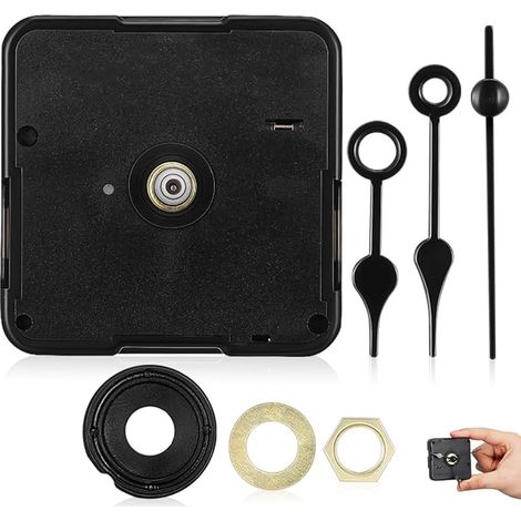 Silent Wall Clock Mechanism Battery Operated with Hands Complete Kit for DIY Repair and Creation of Pendulum and Desk Clock, High Accuracy and Silent Operation (1/4)