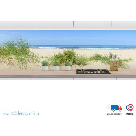 Crédence : Dunes et mer, Aquarelle 2 - Alu composite - 120 - 60 (1/3)