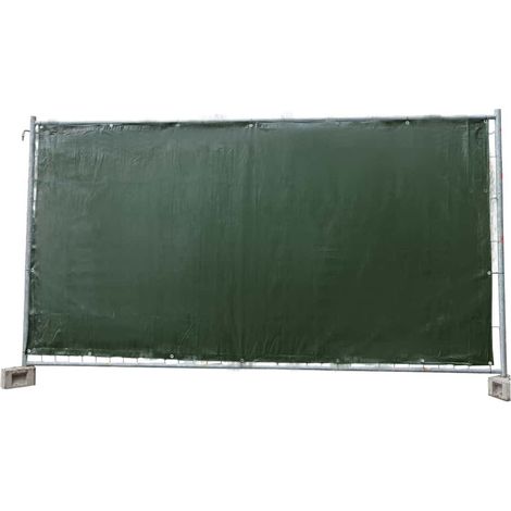 Bauzaunplane, 160g/m², grün PE, 1,76x3,41m, Sichtschutzplane (1/4)