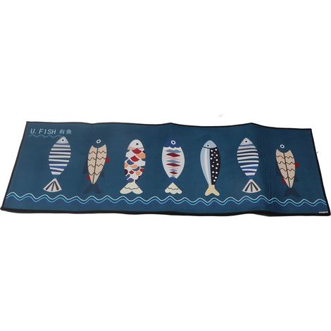 Tapis antidérapant confortable, motif poisson mignon, 40x120cm, pour cuisine, salon, salle de bain, entrée (1/5)