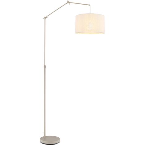 Lampada da terra, lampada da salotto, regolabile in altezza, color sabbia, H 200 cm (1/5)