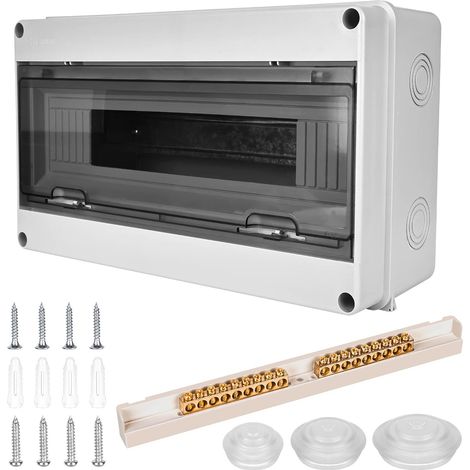 Coffret Electrique Etanche Exterieur: Boîte Etanche Electrique Exterieur IP65, Tableau Electrique 1 Rangée Etanche 18 Modules, Boîtier Electrique, Tableau Electrique Etanche Pour Disjoncteur Mural (1/5)