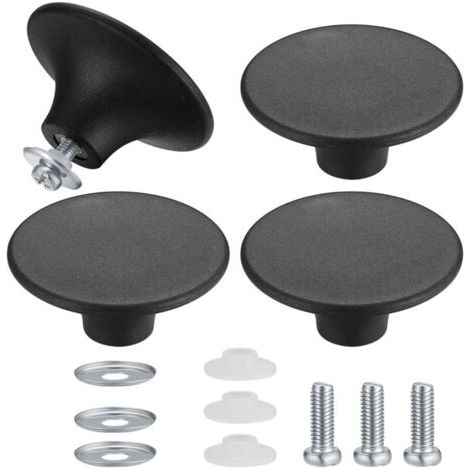 4 Pièces Boutons de Couvercle de Casserole- Noir, Boutons de Couvercle de Pot, Poignée Casserole Universelle de Cuisine en Acier Inoxydable Résistant (1/5)